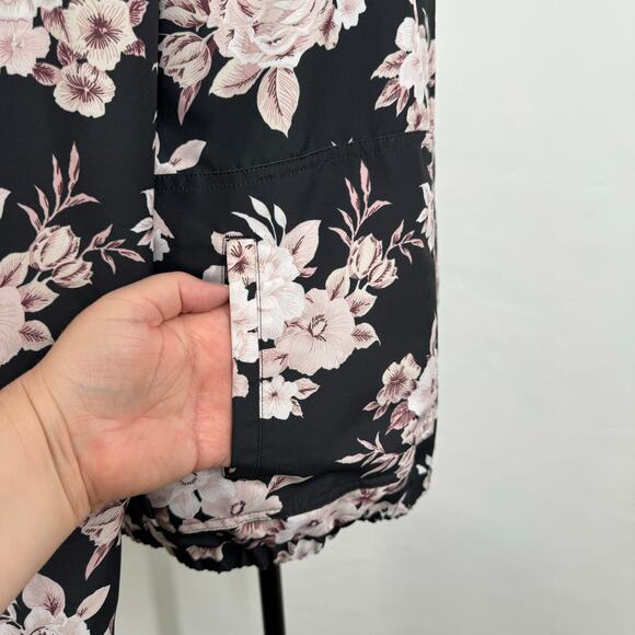 Volcom Floral Windbreaker Jacket Black Lightweight Ski Snowboard Outdoors Size S - Picture 4 of 15